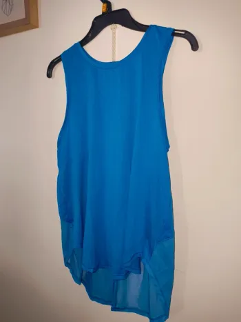 Débardeur sport dos nu bleu taille M