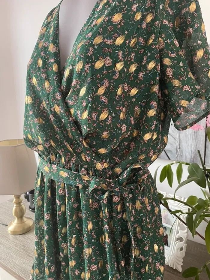Magnifique robe longue effet feuilles d’or en excellent état en M 38 - photo numéro 8