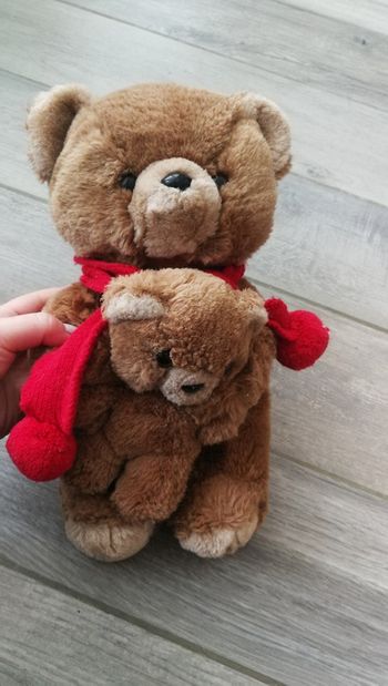 Peluche ours maman et bébé
