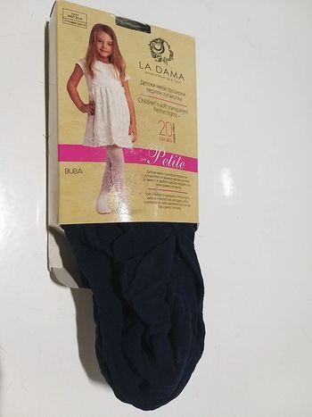 Collant fille fin bleu marine