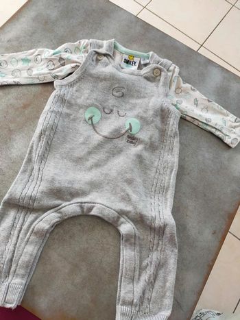 Ensemble salopette + bodie Smiley Orchestra taille 3 mois