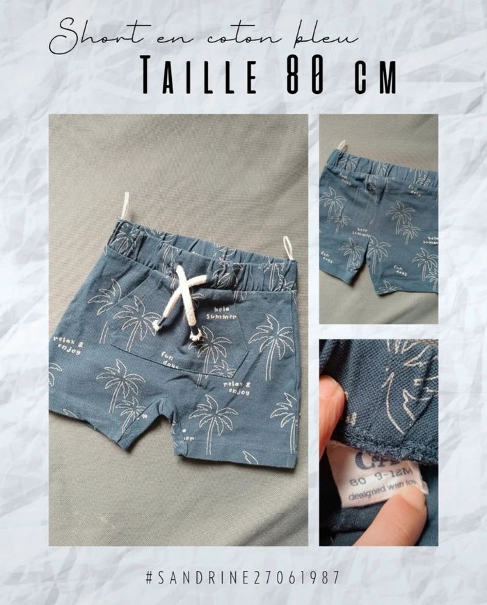 Short bleu motif palmiers