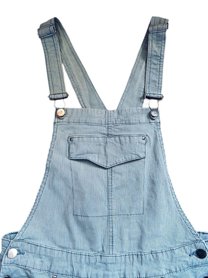 🩵Salopette longue rayée vintage 2000 Y2K white blue striped overalls🩵 - photo numéro 7