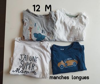Lot tee shirt manches longues bébé garçon