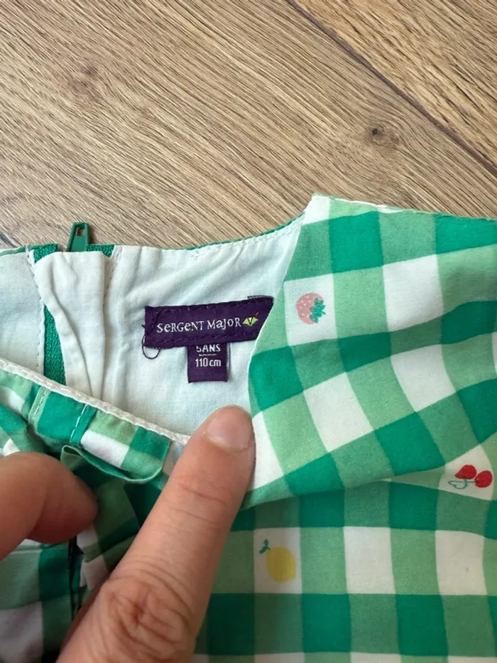 Robe à carreaux vertes thème fruits  Sergent Major - 5 ans - photo numéro 5