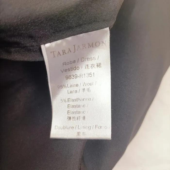 Robe noire Tara Jarmon en laine mélangée, coupe patineuse, taille 40 A1137 - photo numéro 7