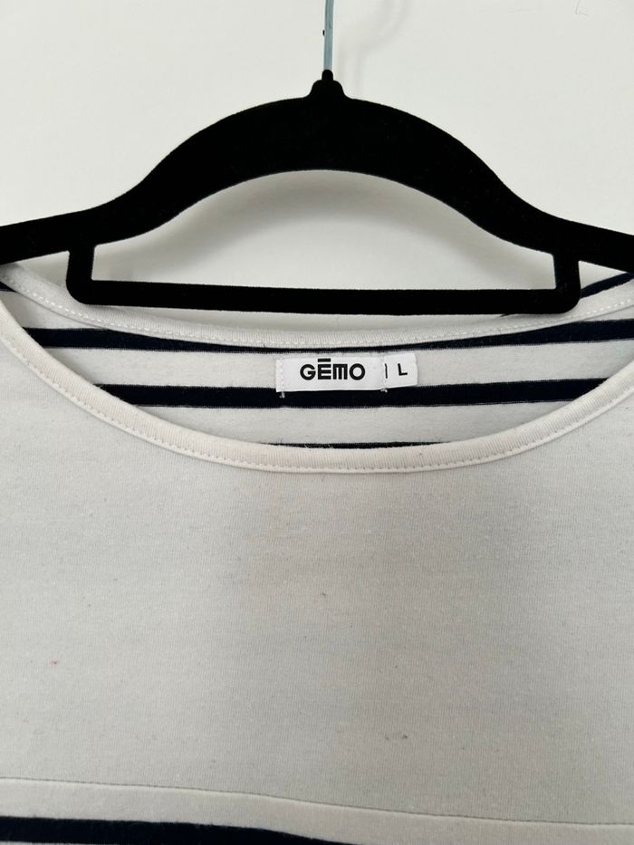 Lot 2 tshirts marinière manches 3/4 Gemo L - photo numéro 3