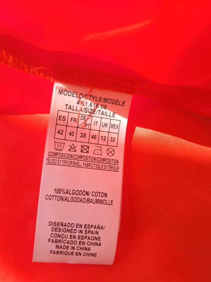 Md'M haut blouse chemise sans manches dentelle orange T.40 neuf - photo numéro 9