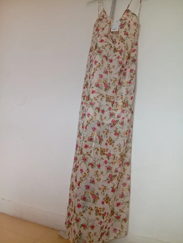Robe été bretelles à fleurs mousline