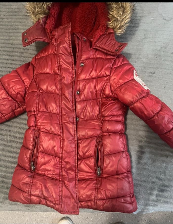 Manteau rouge délavé  4 ans fille - photo numéro 5