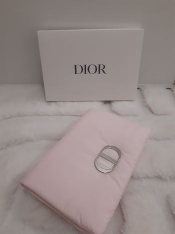 Dior Pink Puffy Pouch with Silver Dior Logo