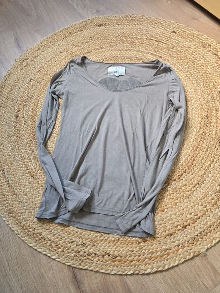 Tee shirt manches longues taille s  lovely sud tete de mort strass - photo numéro 3