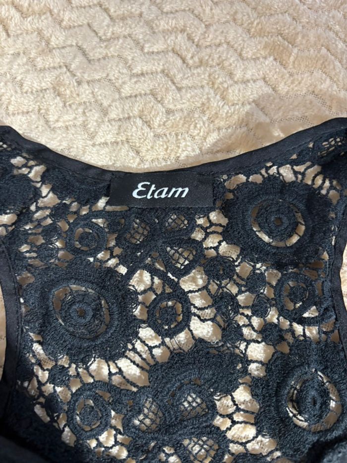 Robe noire Etam avec dos en dentelle taille M - photo numéro 3
