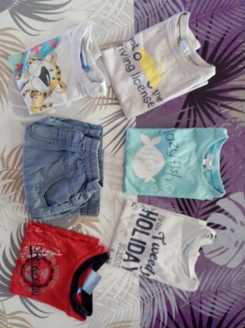 Lot de 6 vêtements été garçon 18mois