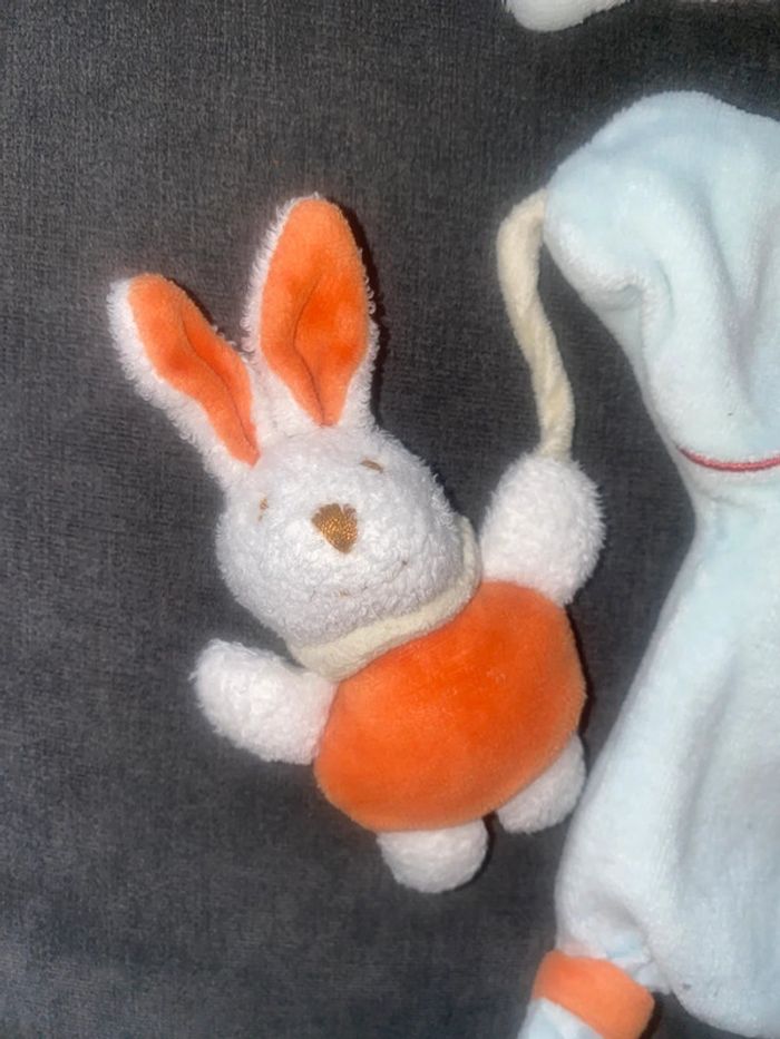 Doudou et Compagnie Marionnette Lapin bleu Et Son Petit Doudou Lapin - photo numéro 3