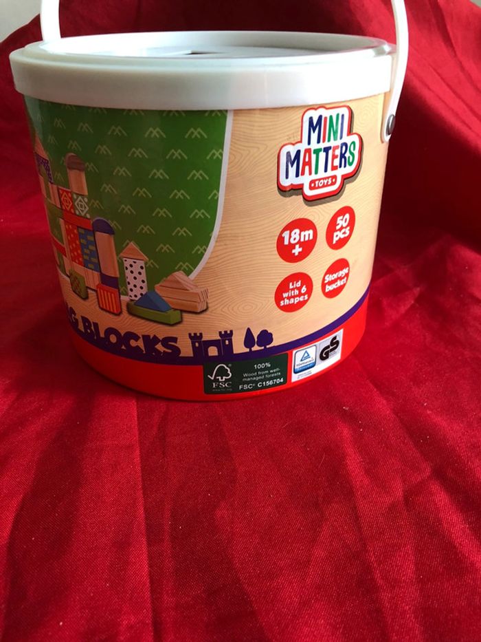 Seau de 50 blocks en bois- mini Matters toys - photo numéro 20