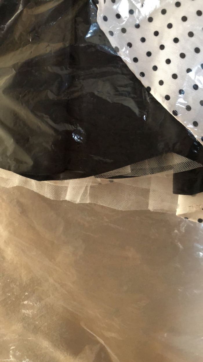 Robe cocktail vintage blanche à pois taille - photo numéro 3