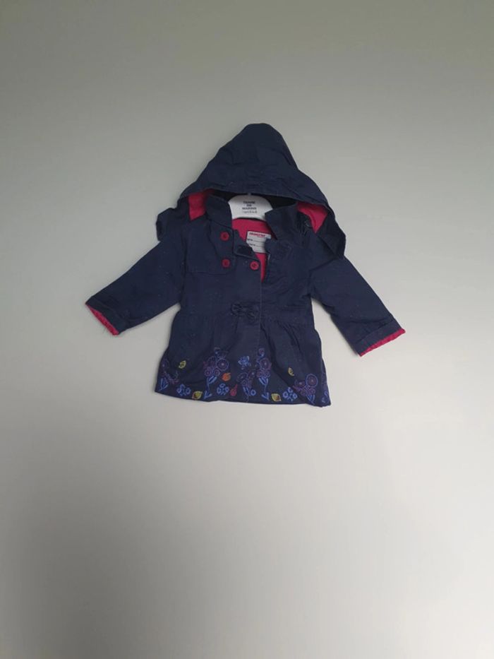 Imperméable bleu pailleté et rose motif fleur orchestra 9 mois
