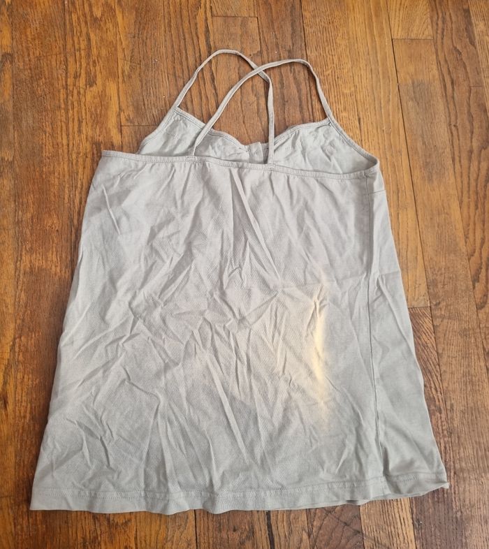 top fille gris bretelle croisé volanté bilook taille 12ans - photo numéro 3