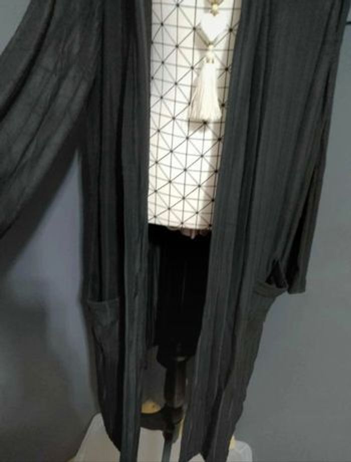Cardigan Long à Capuche Grande Taille 58/60 – Noir, Manches Longues, Confort Automne/Hiver 🖤 - photo numéro 2