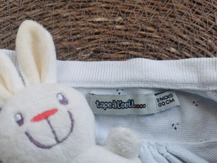 Gilet 👣 court boléro, blanc et argenté, tape à l'œil, 3 mois - photo numéro 8