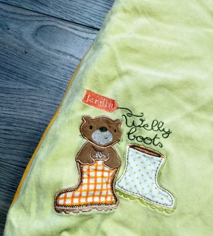 Ensemble turbulette, tour de lit et couverture garçon Ours au jardin - photo numéro 13