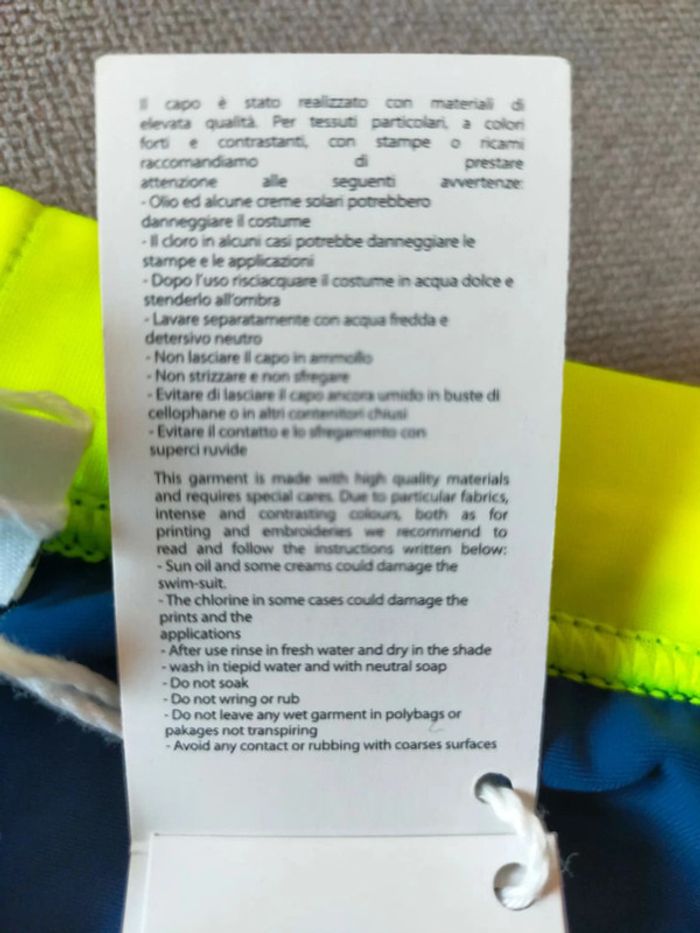 Maillot de bain homme HUE Neuf – Bleu marine & jaune fluo - photo numéro 6