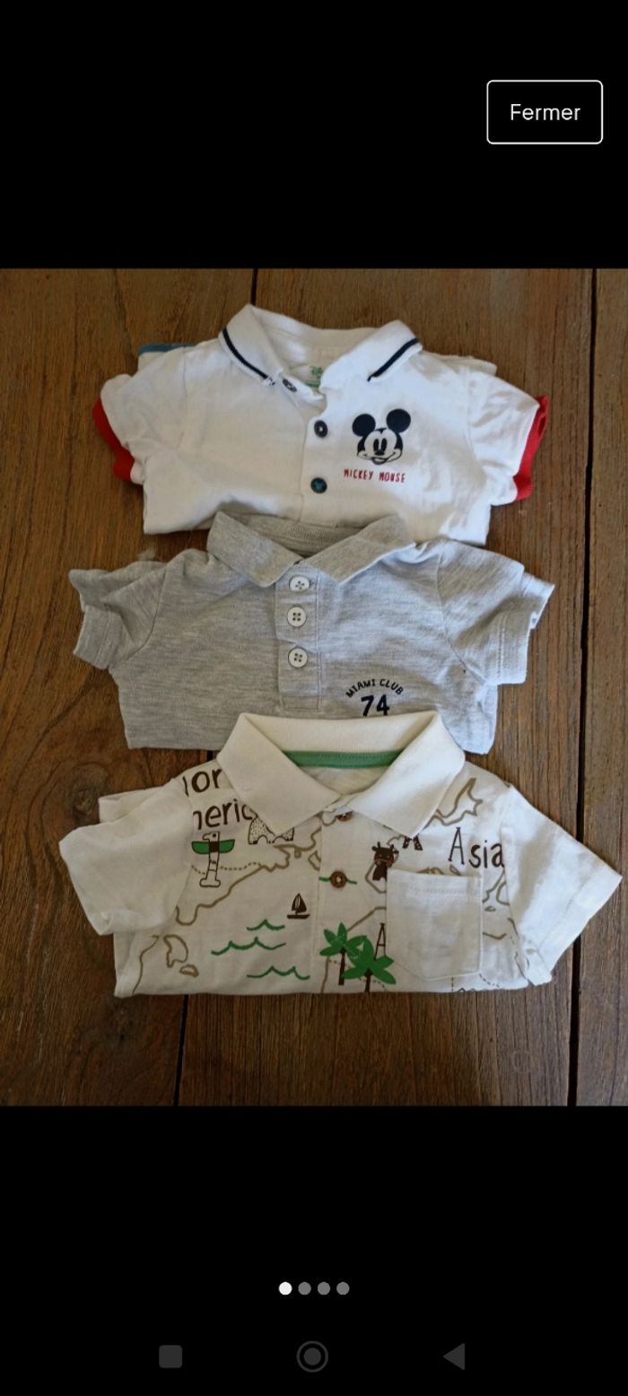 Lot de 3 polos manches courtes 3 mois