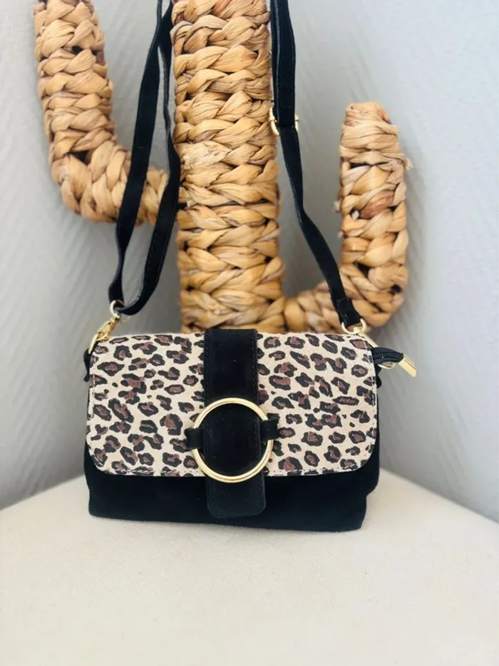 Sac bandoulière léopard noir – Chic et pratique - photo numéro 14