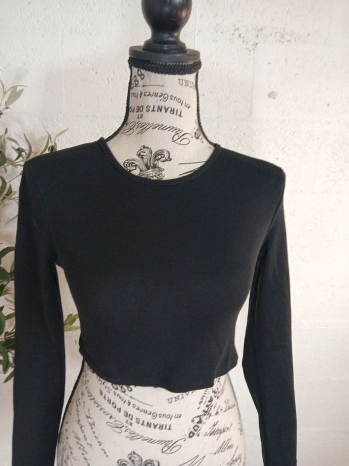 🖤 Crop top noir à manches longues Shein – Taille S – Très bon état - photo numéro 7
