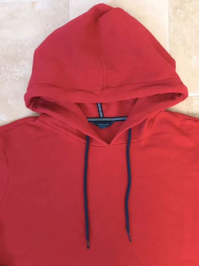 Sweat capuche rouge et marine Homme M Nautica - photo numéro 4