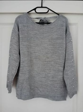 pull gris perles taille unique = 38/40