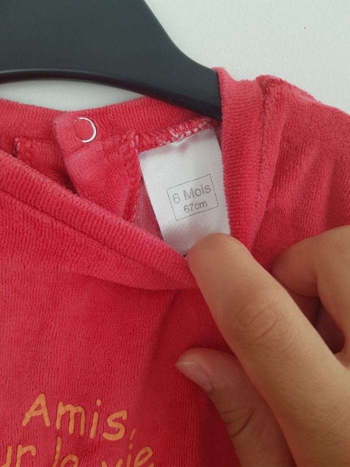 Pyjama en velours taille 6mois - photo numéro 3
