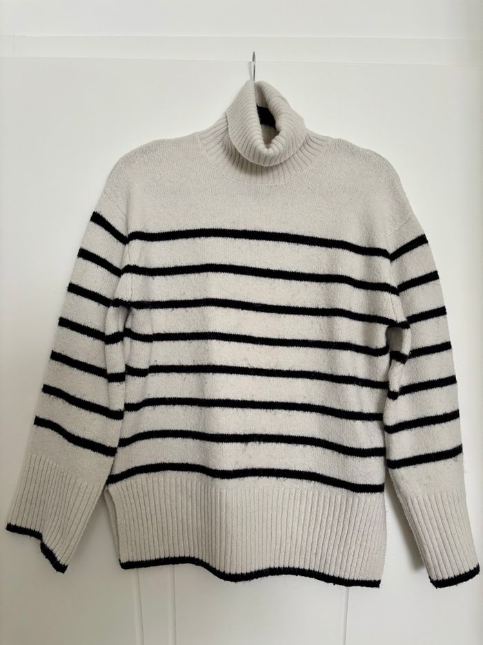 Pull rayé col roulé Kiabi