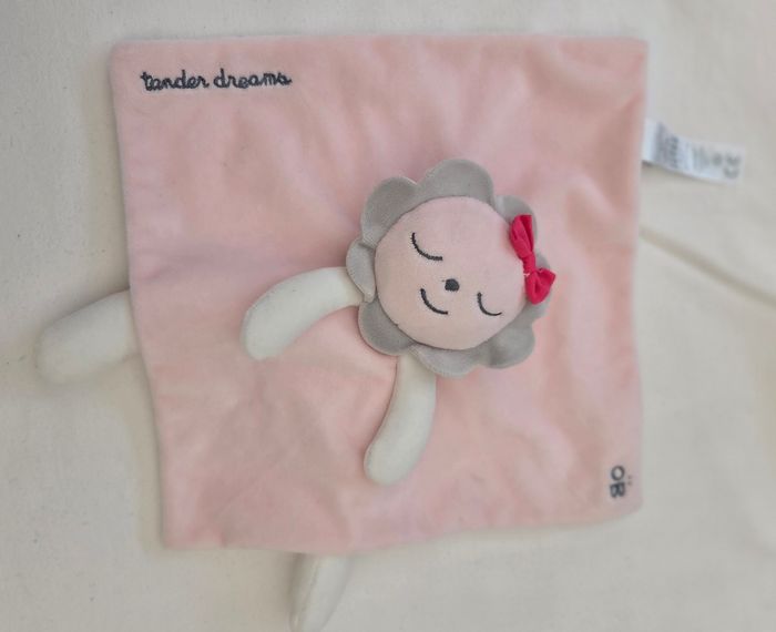 Doudou fleur carré plat rose - Tender Dreams- Obaibi