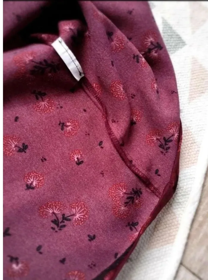 Robe  tunique  -  Bordeaux  fleurie -  Camaïeu  - M  -  Comme Neuve - photo numéro 8