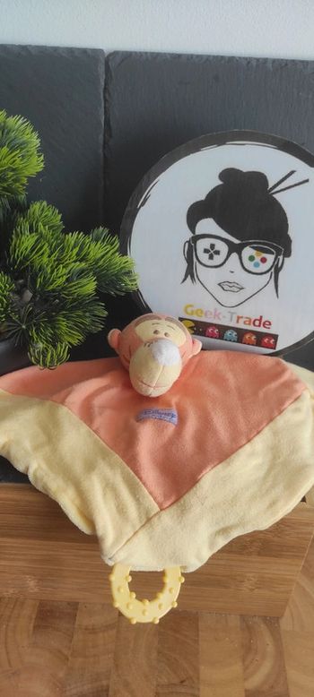 Doudou Disney Baby Plat tigrou jaune orange anneau dentition marron Winnie Pooh