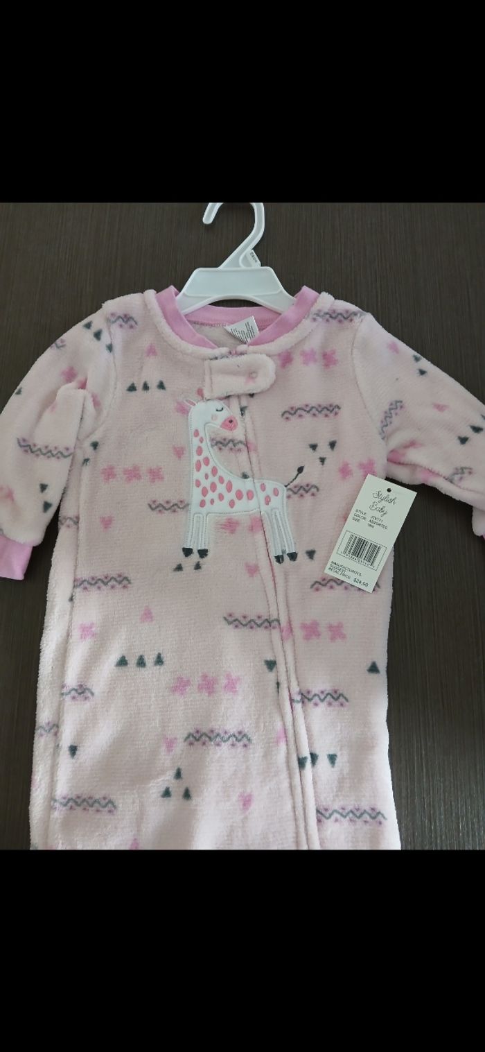 Pyjamas en velours polaire fille girafe 18 mois - photo numéro 2