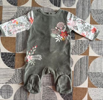 Pyjama velours motif jungle - Taille 3 mois 62 cm