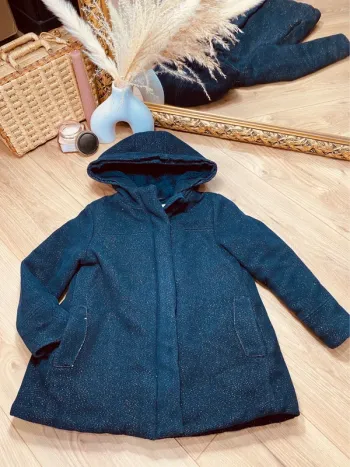 Taille 6 ans manteau fille TAO bleu marine et doré * scintillant * 🩷