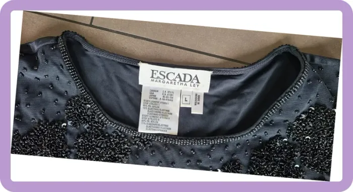 Top strass et perles Escada noir L - photo numéro 4