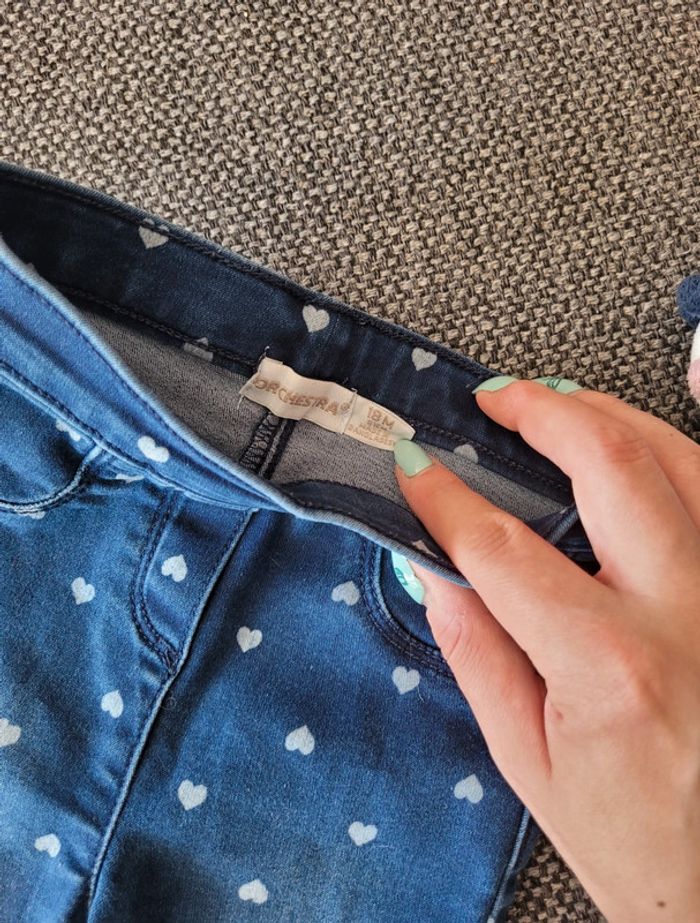 Jegging fille à cœurs 18 mois - photo numéro 2