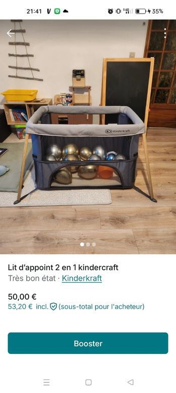 Lit parapluie kinderkraft 