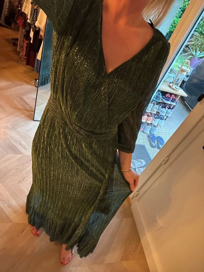 Robe longue IKKS vert métallisé – T.36 Neuve étiquette - photo numéro 10