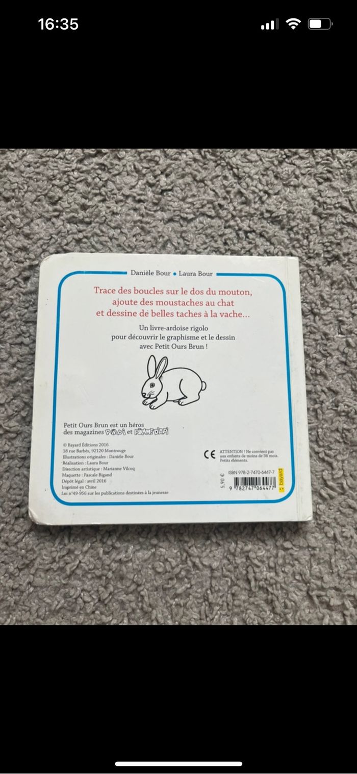 Livre ardoise petit ours brun - photo numéro 2