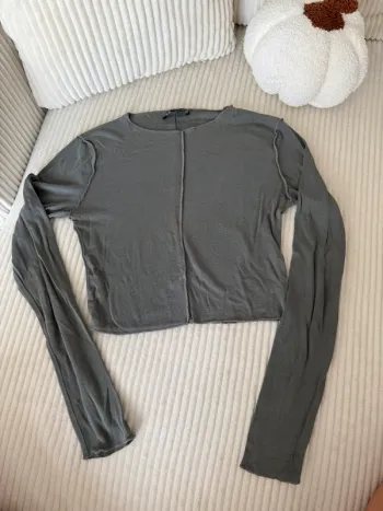 T-shirt manche longue Zara gris foncé