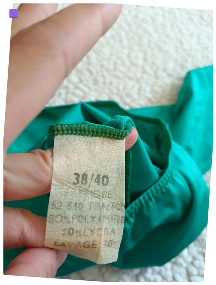 Justaucorps/maillot de bain vert Aquatic Wear - 38/40 vintage old school - photo numéro 4
