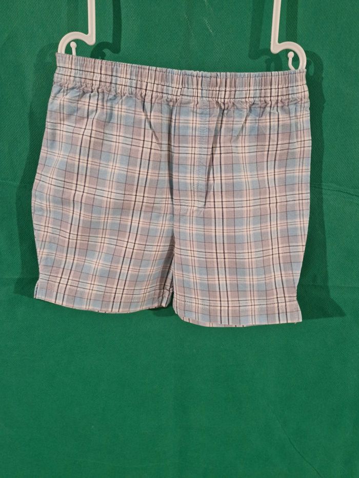 Short à carreaux bleu gris 12 mois (74 cm) Tex - photo numéro 2