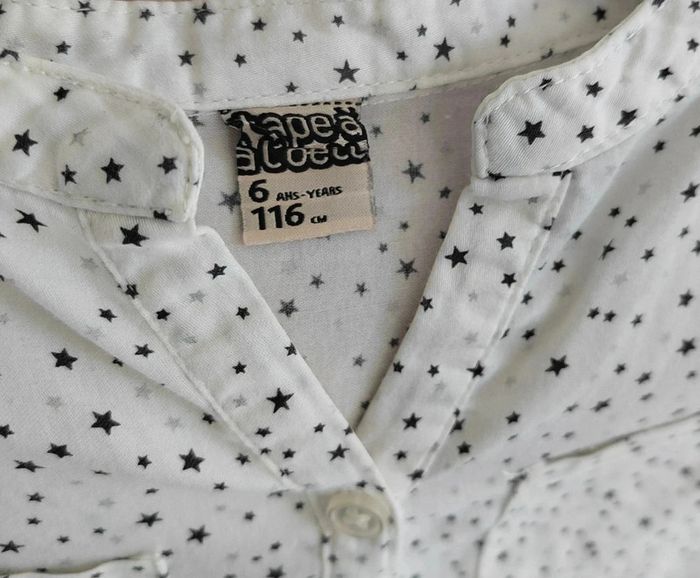 12 € Chemise manches longues Tape à l'œil Motif étoiles 6 ans Excellent état - photo numéro 4