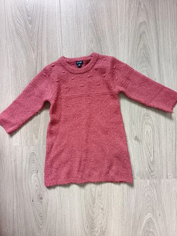 Robe chaude manches longues rose foncé Kiabi 12 mois fille